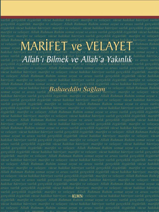 Title details for MARİFET ve VELAYET Allah'ı Bilmek ve Allah'a Yakınlık by Bahaeddin Sağlam - Available